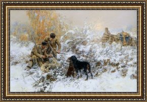 Julius Leblanc Stewart Framed Paintings - Tying up the game by Jaroslav Fr. Julius Vesin