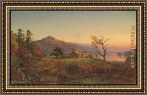 Saint Francis of Assisi Framed Paintings - Fisherman's House Greenwood Lake New Jersey by Jasper Francis Cropsey