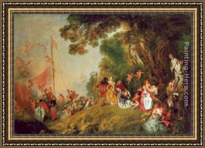 Jean-jules-antoine Lecomte Du Nouy Framed Paintings - Pilgrimage to Cythera by Jean-Antoine Watteau