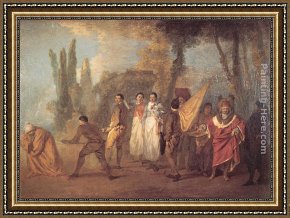 Jean-antoine Watteau Framed Paintings - Qu'ay-je fait, assassins maudits by Jean-Antoine Watteau