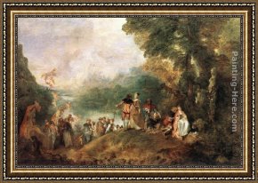 Jean-jules-antoine Lecomte Du Nouy Framed Paintings - The Embarkation for Cythera by Jean-Antoine Watteau