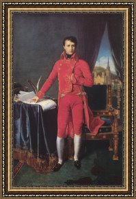 Bonaparte at The Bridge of Arcole Framed Paintings - Bonaparte as First Consul by Jean Auguste Dominique Ingres