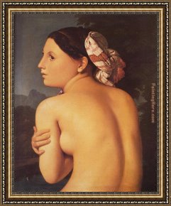 Figure Modern Framed Paintings - Half-figure of a Bather by Jean Auguste Dominique Ingres