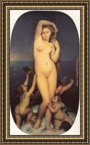Venus in Front of The Mirror Framed Paintings - Ingres Venus Anadyomene by Jean Auguste Dominique Ingres