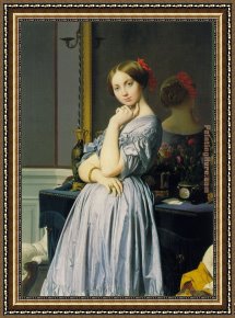 Diana Cecil, Countess of Oxford Framed Paintings - Louise de Broglie Countess d'Haussonville by Jean Auguste Dominique Ingres