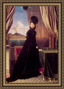 Caterina Cornaro, Queen of Cyprus Framed Paintings - Queen Caroline Murat by Jean Auguste Dominique Ingres