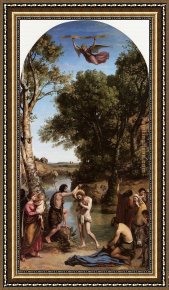 The Presentation of Christ Framed Paintings - The Baptism of Christ by Jean-Baptiste-Camille Corot