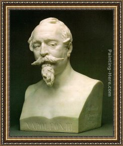 Napoleon Crossing The Alps Framed Paintings - Bust of Napoleon III by Jean-Baptiste Carpeaux