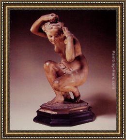 Flores Framed Paintings - Flore Accroupie by Jean-Baptiste Carpeaux