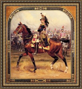 Generals Framed Paintings - Le General d'Hautpoul a Cheval by Jean Baptiste Edouard Detaille