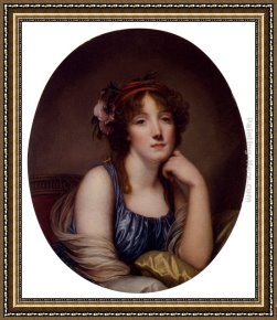 Portrait of a Woman Framed Paintings - Portrait Of A Young Woman, Said To Be The Artist's Daughter by Jean Baptiste Greuze