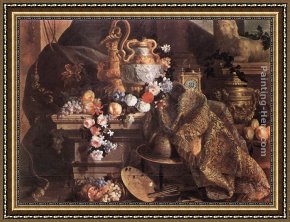 Flower of Life Framed Paintings - Still-Life of Flowers and Fruits by Jean-Baptiste Monnoyer