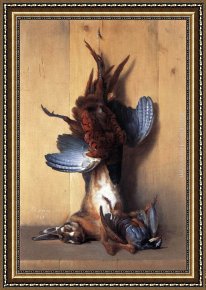Flushing a Pheasant Framed Paintings - Still-life with Pheasant by Jean-Baptiste Oudry