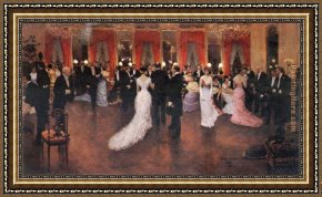 An Evening in Prague Framed Paintings - An Evening Soiree by Jean Beraud