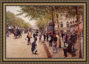 El Vendador De Alcatraces (the Vendor of Alcatraces) Framed Paintings - Boulevard des capucines by Jean Beraud