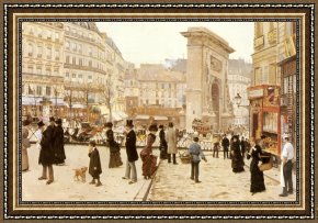Place Blanche Boulevard Clichy Framed Paintings - Le Boulevard St. Denis Paris by Jean Beraud