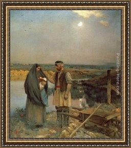 A Weary Way Framed Paintings - Weary Wayfarers by Jean-Charles Cazin