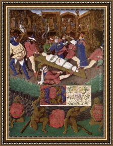 The Martyrdom of St. Matthew Framed Paintings - The Martyrdom of St Apollonia by Jean Fouquet