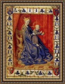 Virgin Enthroned with Angels Framed Paintings - The Virgin And Child Enthroned by Jean Fouquet