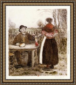 Raffaelli Framed Paintings - A Toast to Good Times by Jean Francois Raffaelli