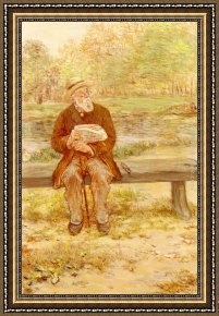 Raffaelli Framed Paintings - Le Petit Rentier Fran&ccedil;ais by Jean Francois Raffaelli