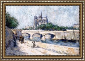 Raffaelli Framed Paintings - Notre Dame, Paris by Jean Francois Raffaelli