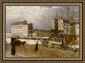 Raffaelli Framed Paintings - Place Blanche Boulevard Clichy by Jean Francois Raffaelli