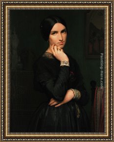 Madame Framed Paintings - Madame Hippolyte Flandrin by Jean Hippolyte Flandrin