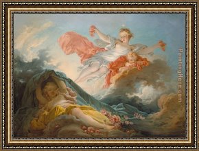 Jean-honore Fragonard Framed Paintings - l'aurore by Jean-Honore Fragonard