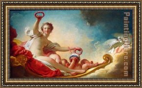 Jean-honore Fragonard Framed Paintings - le jour by Jean-Honore Fragonard
