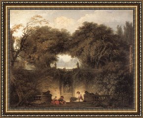 Jean-honore Fragonard Framed Paintings - Le petit parc by Jean-Honore Fragonard