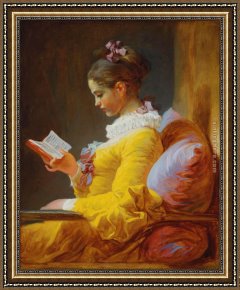 Jean-honore Fragonard Framed Paintings - the reader by Jean-Honore Fragonard