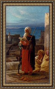 Jean-jules-antoine Lecomte Du Nouy Framed Paintings - La Priere Du Soir A Tanger by Jean-Jules-Antoine Lecomte du Nouy