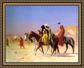 Arabs Crossing The Desert Framed Paintings - Arabs Crossing the Desert by Jean-Leon Gerome