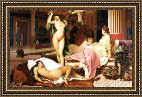 Eduardo Leon Garrido Framed Paintings - Greek Interior by Jean-Leon Gerome