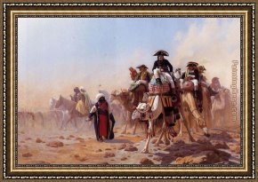 Napoleon, King of Italy Framed Paintings - Napoleon and His General Staff by Jean-Leon Gerome