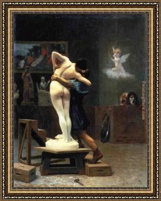 Eduardo Leon Garrido Framed Paintings - Pygmalion and Galatea by Jean-Leon Gerome
