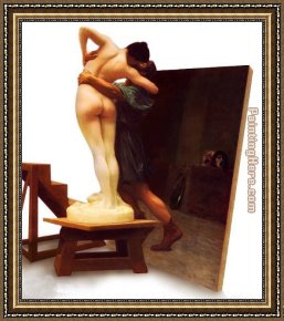 Gerome Framed Paintings - Pygmalion and Galatea I by Jean-Leon Gerome