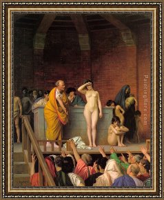 Eduardo Leon Garrido Framed Paintings - Slave Auction by Jean-Leon Gerome