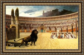 Eduardo Leon Garrido Framed Paintings - The Christian Martyrs Last Prayer by Jean-Leon Gerome