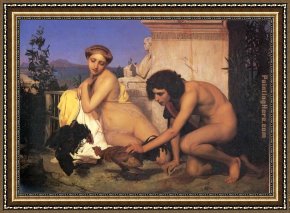 Eduardo Leon Garrido Framed Paintings - The Cock Fight by Jean-Leon Gerome