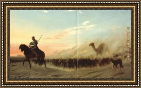 Shepherd Framed Paintings - The Syrian Shepherd by Jean-Leon Gerome