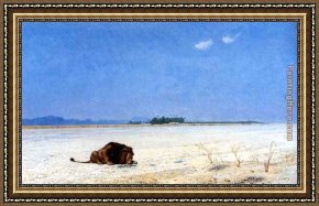 A Mortally Wounded Brigand Quenches His Thirst Framed Paintings - Thirst by Jean-Leon Gerome
