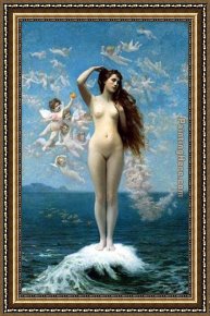 Rising Framed Paintings - Venus Rising by Jean-Leon Gerome