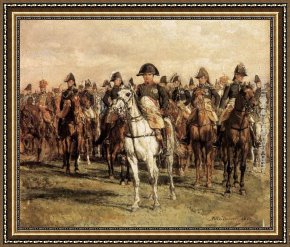 Napoleon Crossing The Alps Framed Paintings - Napoleon and his Staff by Jean-Louis Ernest Meissonier
