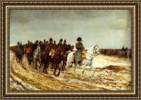 French Framed Paintings - The French Campaign by Jean-Louis Ernest Meissonier