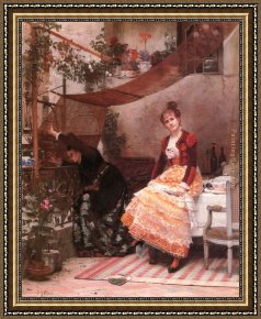 Viendra Framed Paintings - Viendra T il by Jehan Georges Vibert