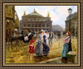 Joaquin Framed Paintings - L'opera, Paris by Joaquin Pallares Y Allustante