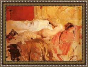 Bastida Framed Paintings - Bacante by Joaquin Sorolla y Bastida