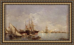 Port of Valencia Framed Paintings - Port of Valencia by Joaquin Sorolla y Bastida